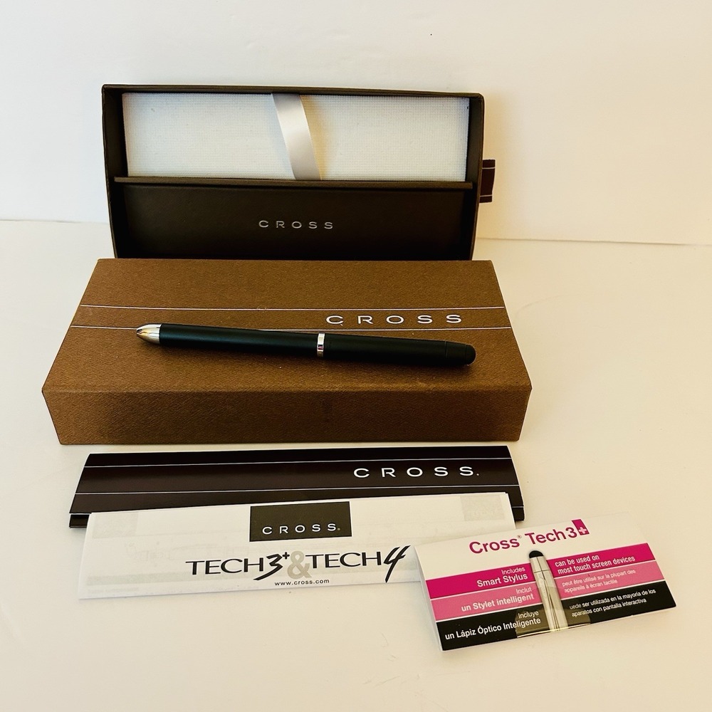 New Cross Tech3+ Multifunction Pen With Touch Screen Stylus Black #AT0090S-3